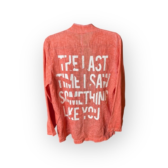 Made in Italy ❤︎︎ Trendy Graffiti Print Waterfall Jacket ❤︎︎ Red Orange S M L - Picture 4 of 16